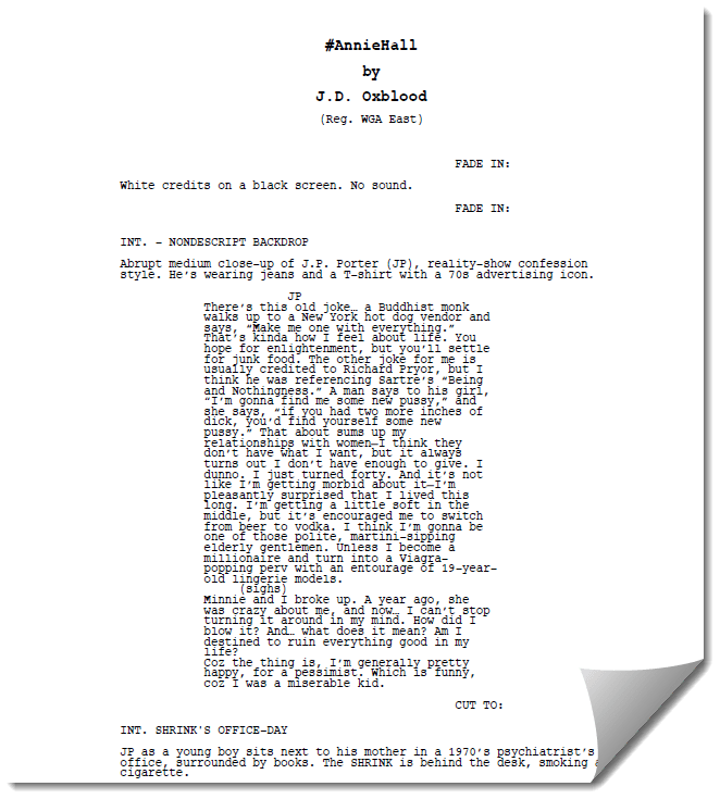 actual movie scripts pdf